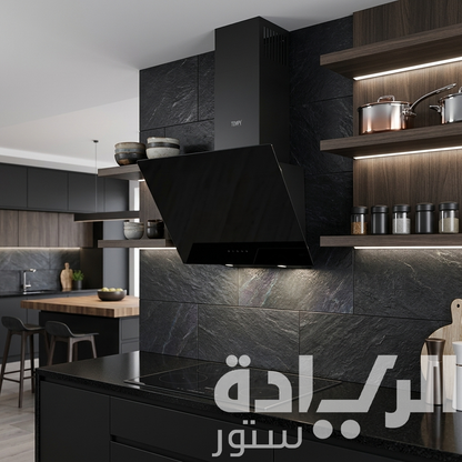 شفاط تيفا (Teva) ديكوري 60 سم – زجاج أسود – قوة شفط 650 متر مكعب – 4 سرعات تاتش وريموت – موديل 1TC.650 BLACK