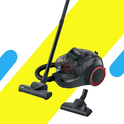 مكنسة كهربائية بوش بدون كيس – 2000 واط – أسود وأحمر – وعاء XL – BGS21WPOW