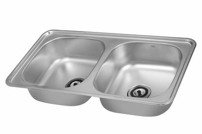 حوض مطبخ سيسو من هانز ستانلس ستيل كوري مزدوج مقاس 87×48 سم – 2 عين - موديل - CICO USD 870