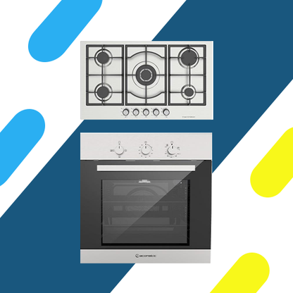 طقم بلت إن ايكوماتيك – بوتاجاز مسطح غاز 5 شعلات موديل S973C – فرن غاز شواية 60 سم موديل G6404T