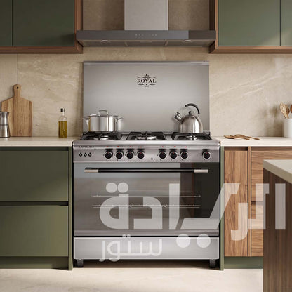 Royal Perfect Gas Cooker 2010245, 90 cm – 5 Burners, Fan Oven, Cast Iron Grills, Digital, Full Safety