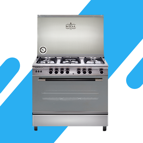 بوتاجاز رويال بيرفكت 2010245 90 سم – 5 شعلات، فرن بمروحة، شواية كاست، ديجيتال، أمان كامل