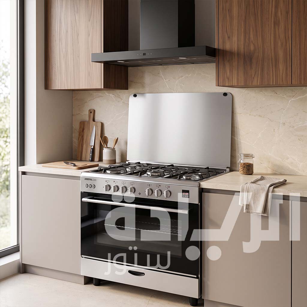 Royal Crystal Cast Gas Cooker 90 cm – 5 Italian Burners – Full Safety – Digital – Model 2010255