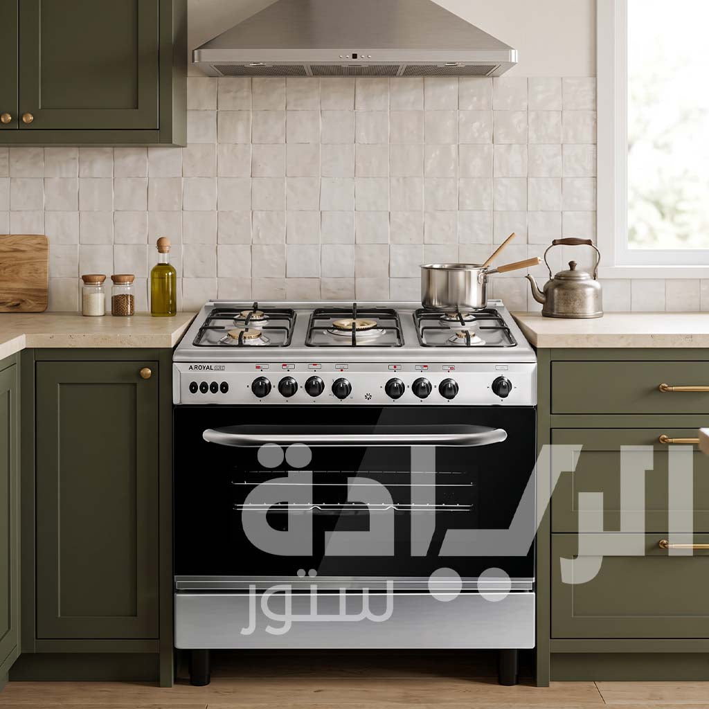 Royal Lite Gas Cooker, 5 Burners, 90 cm – Fan Oven with Rotisserie 2010258