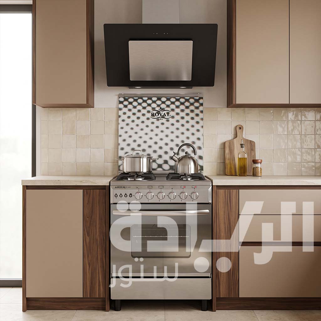Royal Caesar Gas Cooker 2010284, 4 Burners, 60 cm - Cast Iron with Oven Fan