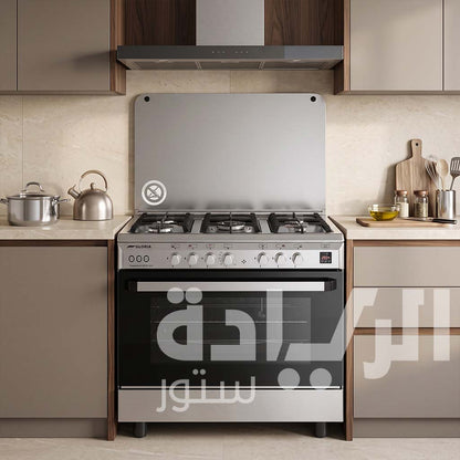 Royal 90×60 cm 5-Burner Gas Cooker Stainless Steel with Full Safety and Cast Iron Pan Supports – Model 2010323