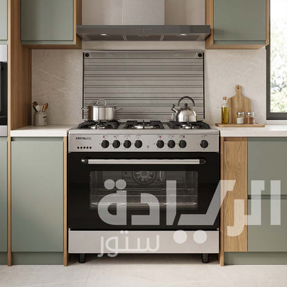 Royal Gas Bright 2010333 90 cm Cooker - 5 Burners, Fan Oven, Cast Iron Grates, Digital Display