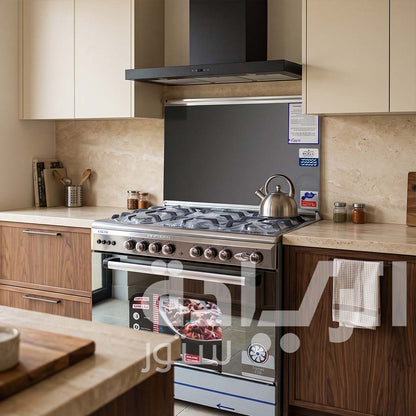 Royal Tower 5-Burner Gas Cooker 90×60 cm Stainless Steel with Oven Convection Fan – Model 2010336