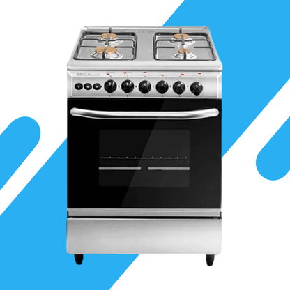 - 2010343 -بوتاجاز رويال آرو 4 شعلة غاز 60 سم لون سيلفر – تصميم عصري وأداء عالي