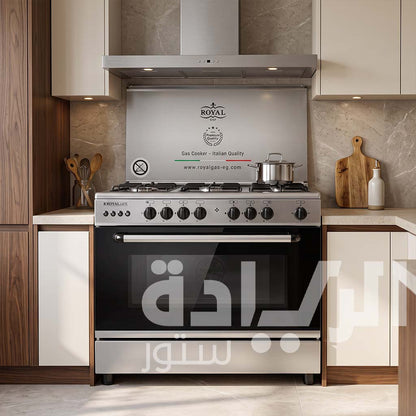 Royal Aero 90cm Silver Gas Cooker - Convection Fan, Auto Ignition, Model 2010345