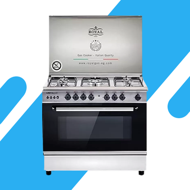 بوتاجاز غاز رويال آرو 90 سم فضي – مروحة توزيع حراري، إشعال ذاتي، موديل 2010345