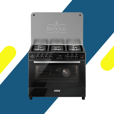 بوتاجاز رويال (Royal) جاز أرت برو 90 سم 5 شعلة ستانلس بالكامل 2.8 مم حوامل زهر أمان كامل إسباني وشاشة تاتش للحرارة والتايمر – موديل Art Pro 2010356