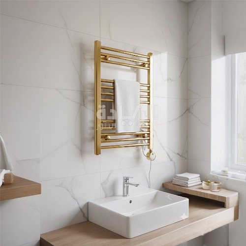 دفاية كهربائية ذهبية بيورتي - 50*90 سم - 400 وات - تصميم أنيق وتجفيف مناشف الحمام