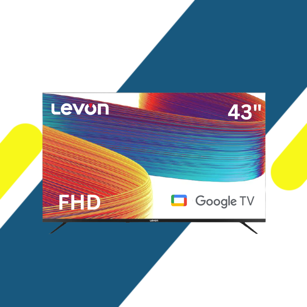 شاشة ليفون (Levon) 43 بوصة سمارت بدقة FHD ونظام Google TV مع ريسيفر داخلي ومنافذ متعددة – موديل 3020805