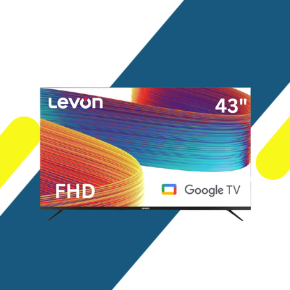 شاشة ليفون (Levon) 43 بوصة سمارت بدقة FHD ونظام Google TV مع ريسيفر داخلي ومنافذ متعددة – موديل 3020805