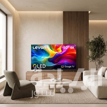 شاشة ليفون (Levon) 50 بوصة سمارت QLED بدقة 4K ورسيفر داخلي ونظام Google TV – موديل 3020906