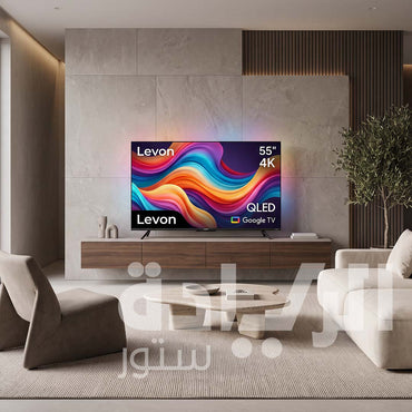 Levon 55 Inch Smart QLED 4K TV with Built-in Receiver, Google TV, Frameless Design – 3020907