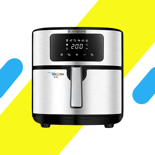 قلاية هوائية 6 في 1 بلاك أند ديكر – 1500 وات – 7.2 لتر – أسود/فضي – AF7257-B5