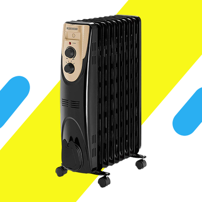 دفاية زيت بلاك أند ديكر 2000 وات – 9 ريش – تدفئة فعّالة وتصميم أنيق أسود – موديل – OR090D-B5