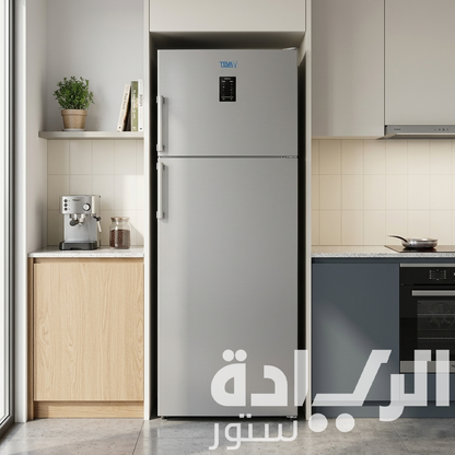ثلاجة تيفا Teva 16 قدم (451 لتر صافي) – فريزر علوي – أبواب قابلة للعكس – سيلفر – موديل 482S