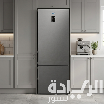 ثلاجة تيفا (Teva) 18 قدم (472 لتر صافي) – فريزر سفلي – أبواب قابلة للعكس – سيلفر – موديل 483SS