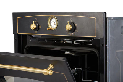 فرن هانز بلت إن غاز وشواية غاز 60 سم - سعة 67 لتر - زجاج أسود – موديل - HANS OGO204.11