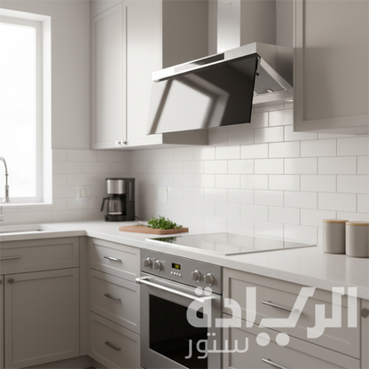 شفاط مطبخ ديكوري 60 سم بيورتي بشريطة زجاجية سوداء – قوة شفط 600 م3/س – إضاءة ليد – تحكم تاتش – موديل –  GOLDEN SOFTO 60cm