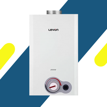 سخان مياه غاز ليفون 6518120 10 لتر ديجيتال أبيض بالشاحن ومبادل حراري OXG-F مزود بتقنية