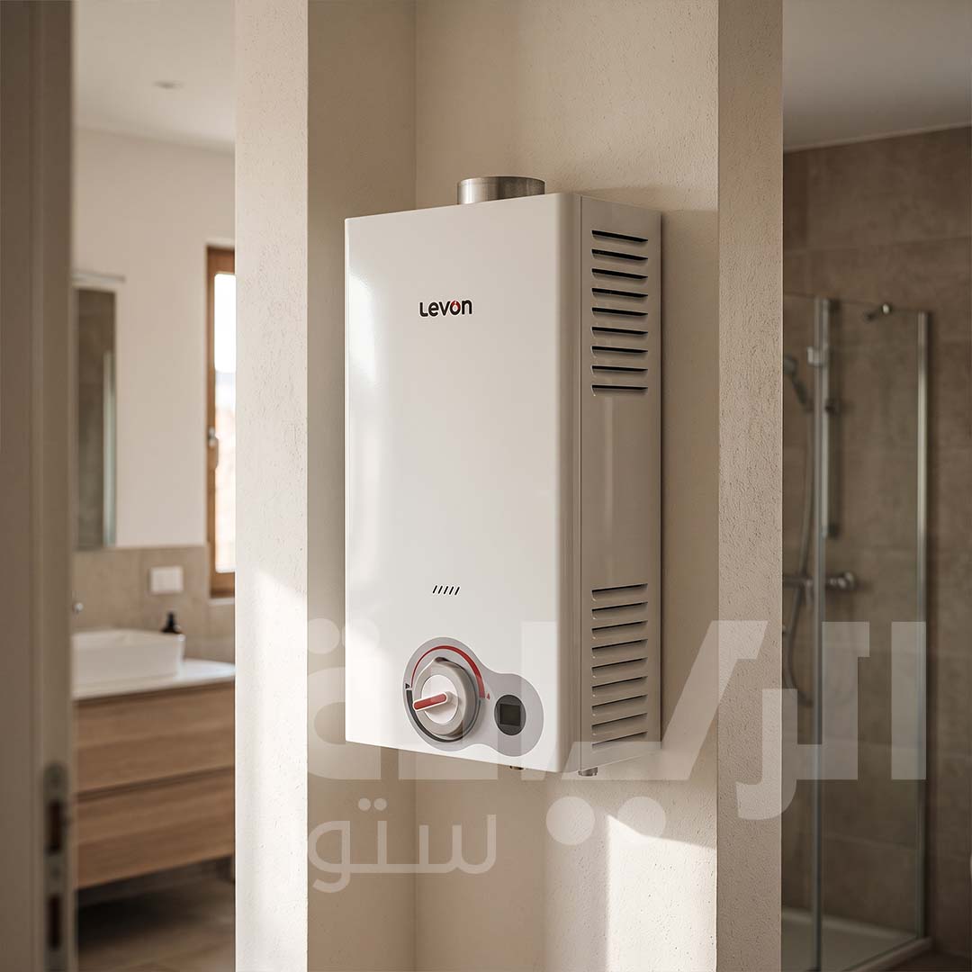 Levon 6518122 10 Liter Digital White Gas Water Heater with Charger and OXG-F Heat Exchanger with ProSafety Technology