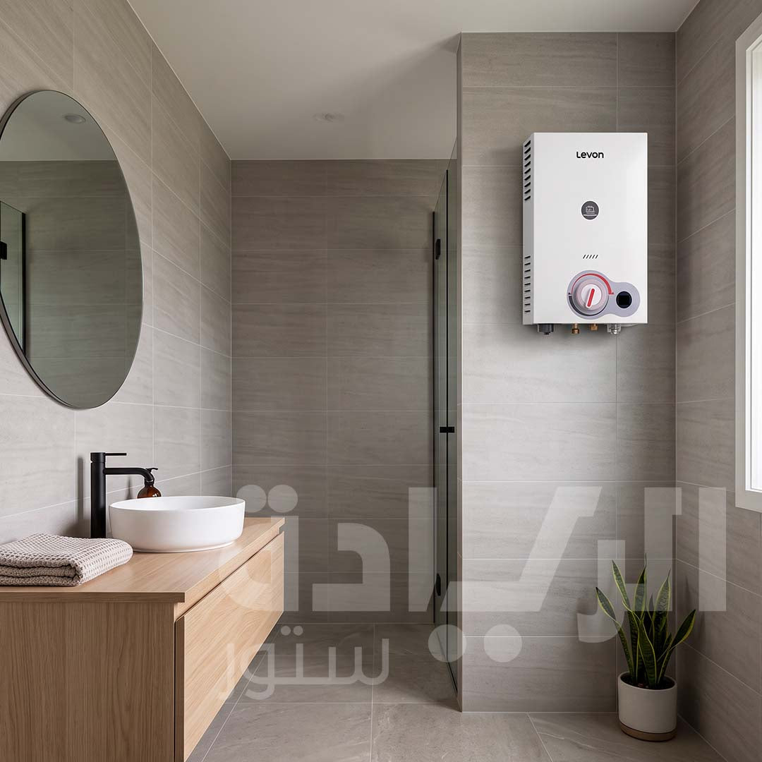 Levon Gas Water Heater 6518123 6 Liter Digital White with Charger and OXG-F Heat Exchanger featuring ProSafety Technology
