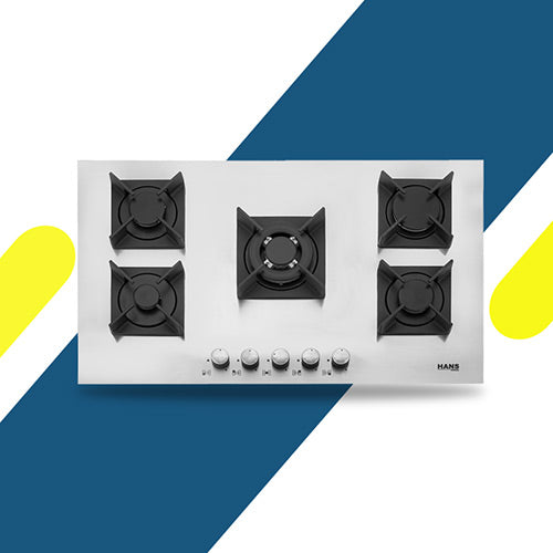 بوتاجاز بلت إن غاز هانز 90 سم زجاج – 5 شعلات ساباف إيطالي – موديل – 9112-23