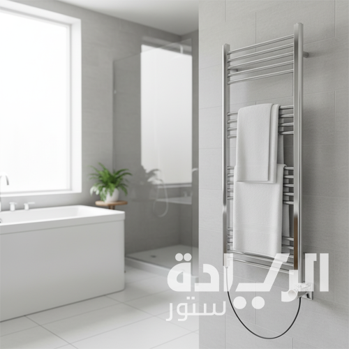 دفاية كهربائية فضية 750 وات - تصميم أنيق وتجفيف مناشف الحمام