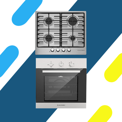 طقم بلت ان ايكوماتيك _ مسطح غاز 60 سم 4 شعلة موديل S603BC + فرن غاز 60 سم موديل G6404T