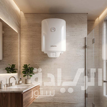 سخان مياه كهربائي اتلانتيك ايجو، 80 لتر، ابيض - 1500 وات - 8511930