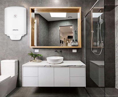 سخان مياه كهربائي اتلانتيك ايجو، 80 لتر، ابيض - 1500 وات - 8511930