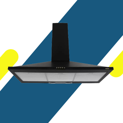 شفاط مطبخ سيمفر 90 سم هرمي أسود بالكامل، قوة شفط 500 م³/ساعة، فلتر كربون – موديل – SM8963