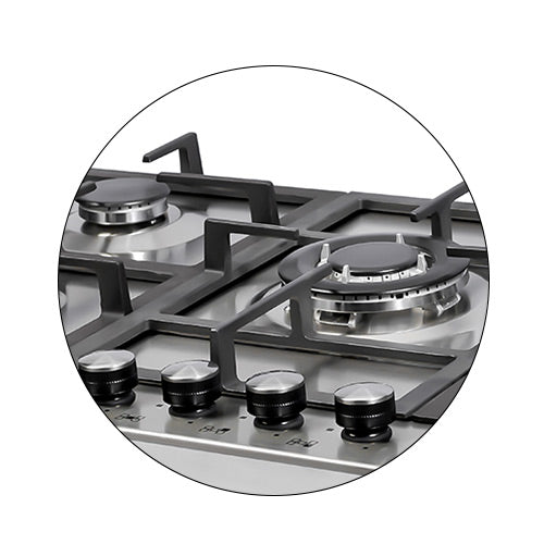 بوتاجاز بلت إن غاز هانز 90 سم ستانلس ستيل – 5 شعلات ساباف إيطالي – موديل – HANS 9710-24