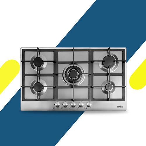 بوتاجاز بلت إن غاز هانز 90 سم ستانلس ستيل – 5 شعلات ساباف إيطالي – موديل – HANS 9710-24