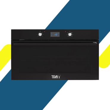 فرن بلت إن كهرباء تيفا (Teva) 90 سم – سعة 130 لتر – 2 مروحة تيربو و9 برامج – أسود بالكامل – موديل 90130ELDTB