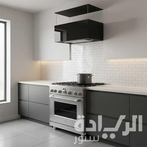 شفاط جزيرة بيورتي - مقاس 90 أسود - قوة شفط 1000م/س بالريموت - موديل - DIAMOND BLACK ISLAND