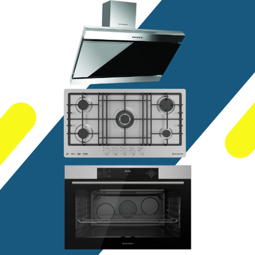 طقم بلت إن إيكوماتيك - مسطح غاز إيكوماتيك بلت إن 92 سم - موديل - S943XL5C + فرن بلت إن إيكوماتيك 90 سم غاز - موديل - G9604TDX + شفاط مطبخ إيكوماتيك – 90 سم – قوة شفط 750 م³/ساعة - موديل – H9207FOB