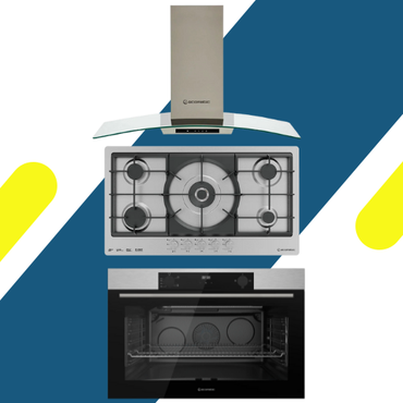 طقم بلت إن إيكوماتيك - مسطح غاز إيكوماتيك بلت إن 92 سم - موديل - S983XLPRO + فرن بلت إن إيكوماتيك 90 سم غاز - موديل - G9604TDX + شفاط مطبخ إيكوماتيك – 90 سم – قوة شفط 1000 م³/ساعة - موديل – H9210KGTX