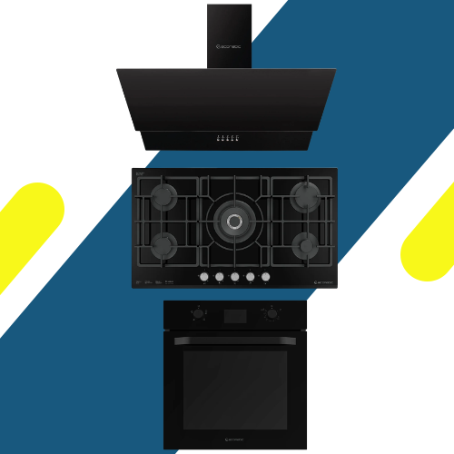 طقم بلت إن إيكوماتيك - مسطح غاز إيكوماتيك بلت إن 92 سم - موديل - S997XLC + فرن بلت إن إيكوماتيك 60 سم غاز - موديل - G6504GTDX + شفاط مطبخ إيكوماتيك – 90 سم – قوة شفط 750 م³/ساعة - موديل – H9307MRB