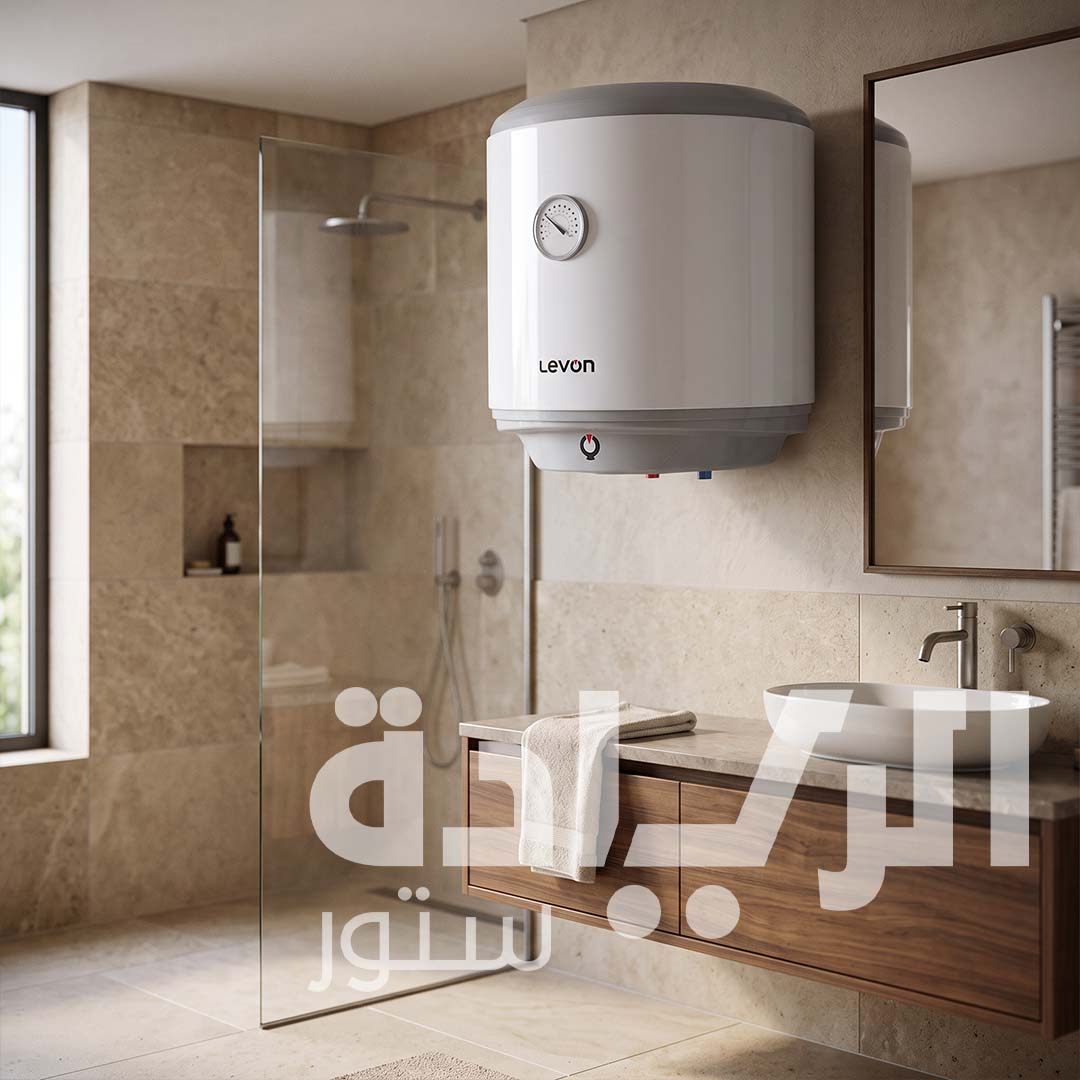 Levon Electric Water Heater, 30 Liter, White - 1200 Watts, Model 9311410 - High Efficiency and Elegant Design