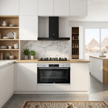 فرن بلت إن غاز تيفا (Teva) 90 سم – سعة 120 لتر – قلاية هوائية (Air Fryer) – إستانليس ديجيتال – موديل 9 71LM3 MI