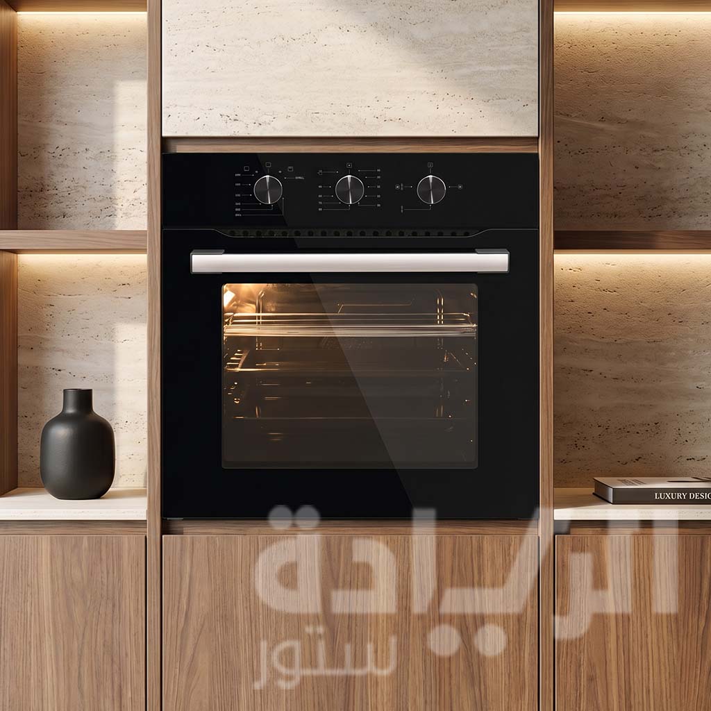 Kumtel 60cm Built-in Gas Oven – 60L Capacity with Fan and Full Safety Features – Black Glass – Model A6CG-Black Glass