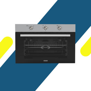 فرن بلت إن غاز كومتيل (Kumtel) 90 سم – أمان كامل وشواية كهرباء (أسود) A9-GGT