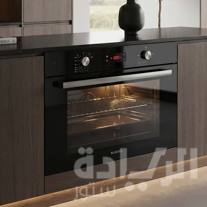 Kumtel 90cm Built-in Gas Oven - Giant 105L Capacity with Digital Timer, Full Safety and Distribution Fan - Black - Model A9-GGT (DDT)