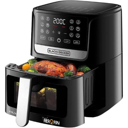 قلاية هوائية بلاك أند ديكر ايرو فراي ديجيتال – 4.5 لتر – سعة سلة 1.4 كجم – 1500 واط – موديل - AF4500
