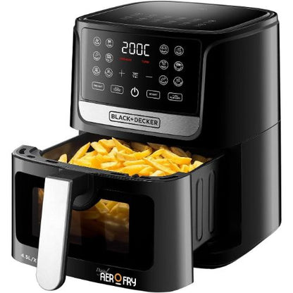 قلاية هوائية بلاك أند ديكر ايرو فراي ديجيتال – 4.5 لتر – سعة سلة 1.4 كجم – 1500 واط – موديل - AF4500